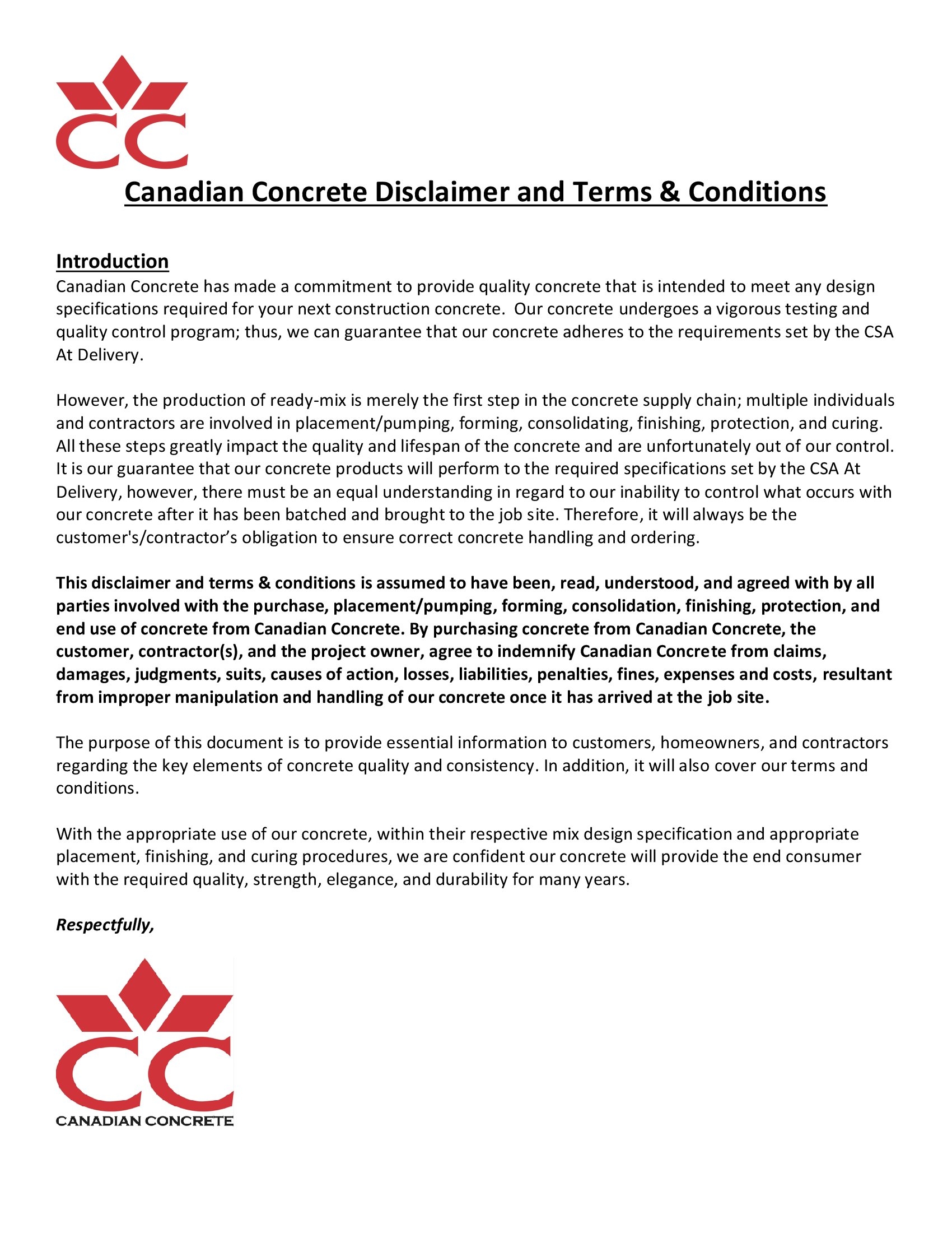 CanadianConcreteDisclaimerPage1